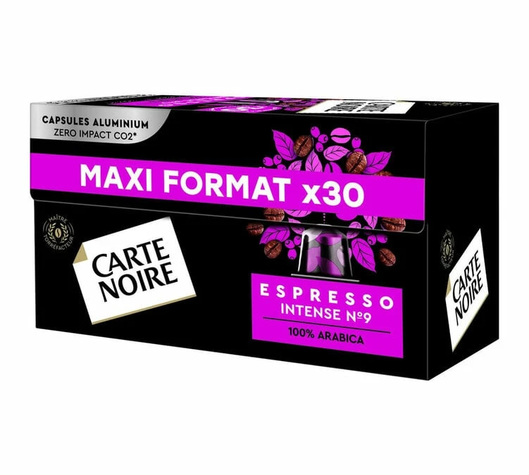 30 Capsules Alu Compatibles Nespresso® - Espresso Intense N°9 - CARTE NOIRE 1 30 Capsules Alu Compatibles Nespresso® - Espresso Intense N°9 - CARTE NOIRE
