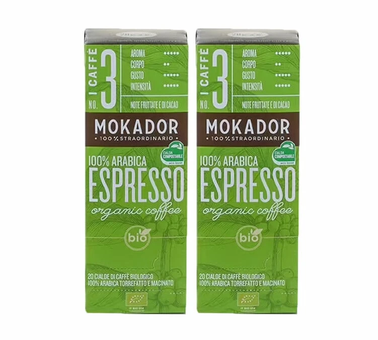 40 Dosettes ESE Arabica Bio - MOKADOR CASTELLARI 1 40 Dosettes ESE Arabica Bio - MOKADOR CASTELLARI