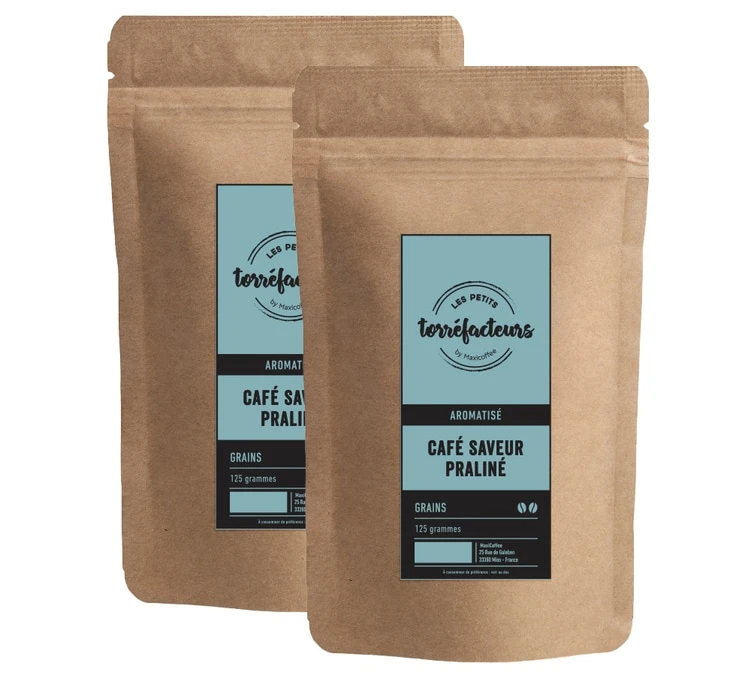 Café En Grains - Saveur Praliné - 250g (2x125g) - Les Petits Torréfacteurs 1 Café En Grains - Saveur Praliné - 250g (2x125g) - Les Petits Torréfacteurs