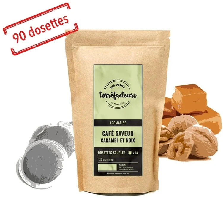 90 Dosettes Souples - Saveur Caramel/Noix - LES PETITS TORREFACTEURS 1 90 Dosettes Souples - Saveur Caramel/Noix - LES PETITS TORREFACTEURS