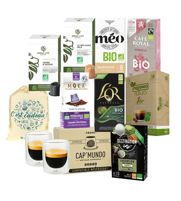 Rendez-vous En Terre Bio - Pack Cadeau Café Bio Capsules Compatibles Nespresso® 1 Rendez-vous En Terre Bio - Pack Cadeau Café Bio Capsules Compatibles Nespresso®