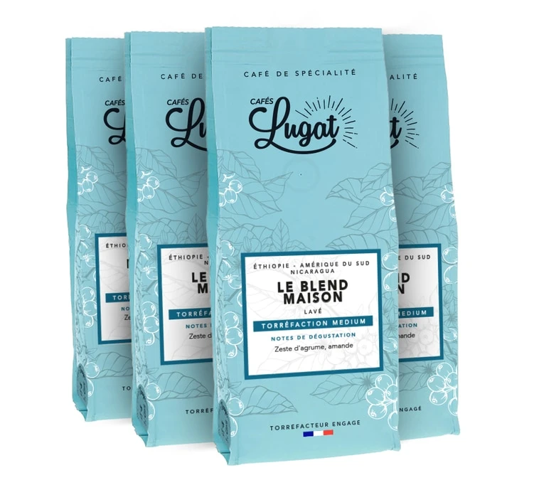 Café En Grains : Le Blend Maison (Mélange Maison) - 1Kg - Cafés Lugat 1 Café En Grains : Le Blend Maison (Mélange Maison) - 1Kg - Cafés Lugat