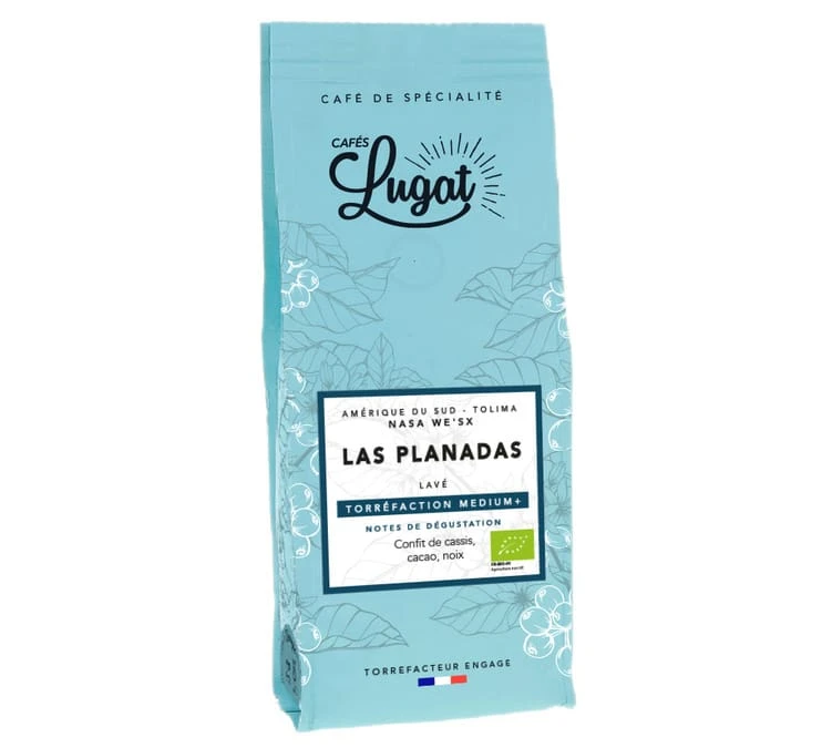 Café En Grains Bio : Amérique Du Sud - Las Planadas - 250g - Cafés Lugat 1 Café En Grains Bio : Amérique Du Sud - Las Planadas - 250g - Cafés Lugat