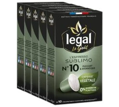 50 Capsules Végétales Espresso Sublimo - Compatible Nespresso® - CAFES LEGAL