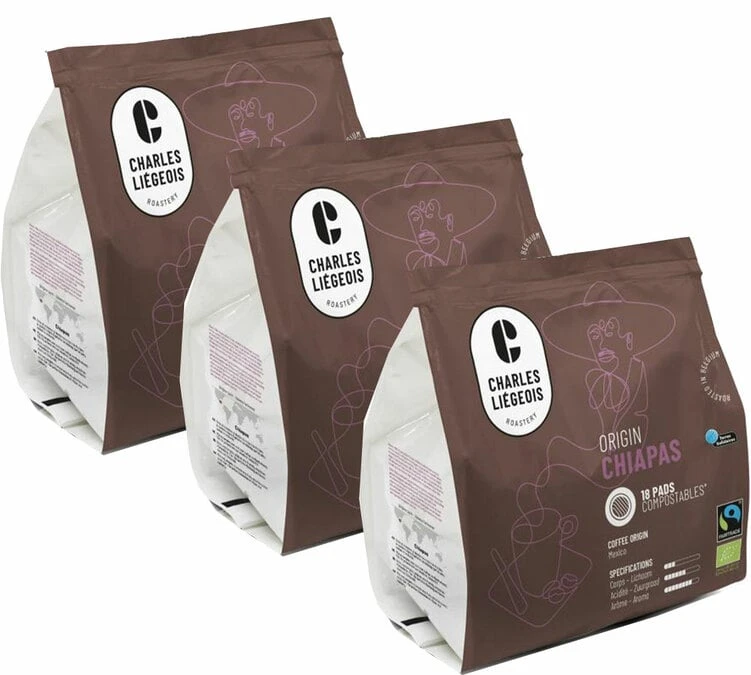 3x18 Dosettes Souples Bio Chiapas Mexico Bio - CHARLES LIEGEOIS 1 3x18 Dosettes Souples Bio Chiapas Mexico Bio - CHARLES LIEGEOIS
