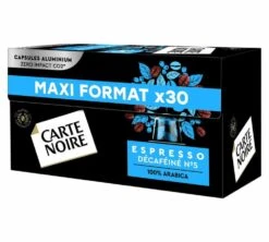 30 Capsules Compatibles Nespresso®- Espresso Décafénié - CARTE NOIRE -CaféStyle Boutique dca x30 side