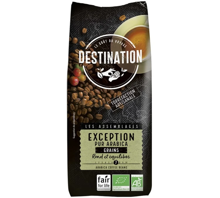 1kg Café En Grain Bio Exception N°16 100% Arabica - DESTINATION 1 1kg Café En Grain Bio Exception N°16 100% Arabica - DESTINATION