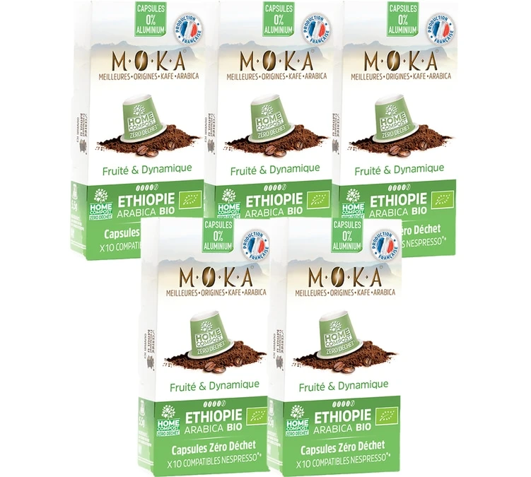50 Capsules Ethiopie Bio - Compatibles Nespresso® - MOKA 1 50 Capsules Ethiopie Bio - Compatibles Nespresso® - MOKA