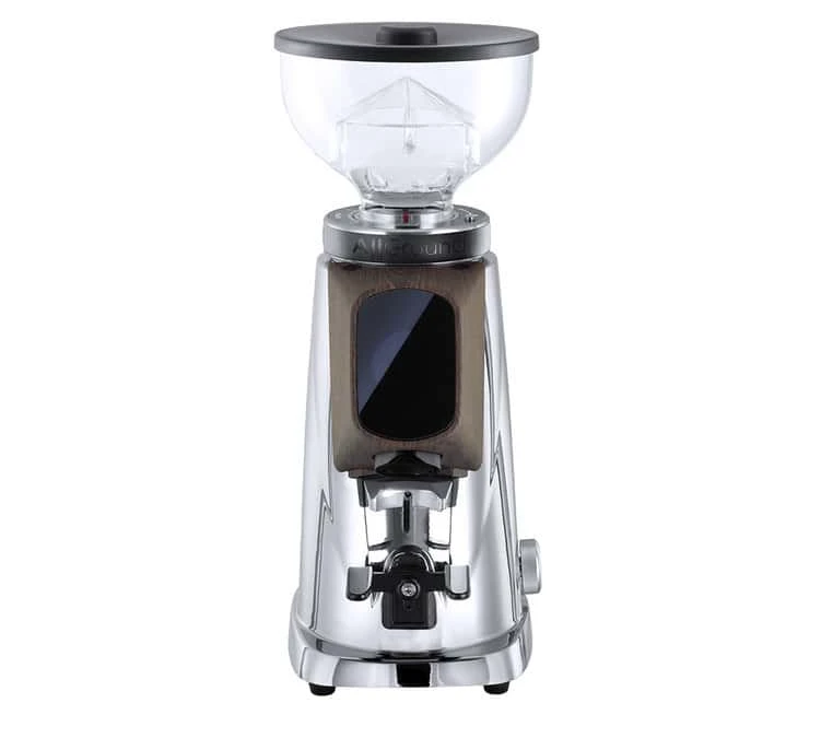 Moulin à Café FIORENZATO AllGround Chrome Effet Miroir Et Bois De Noyer Américain 1 Moulin à Café FIORENZATO AllGround Chrome Effet Miroir Et Bois De Noyer Américain