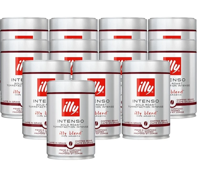 Café Grain Intenso (Scura) Illy - Torréfaction Foncée - 12x250g 1 Café Grain Intenso (Scura) Illy - Torréfaction Foncée - 12x250g