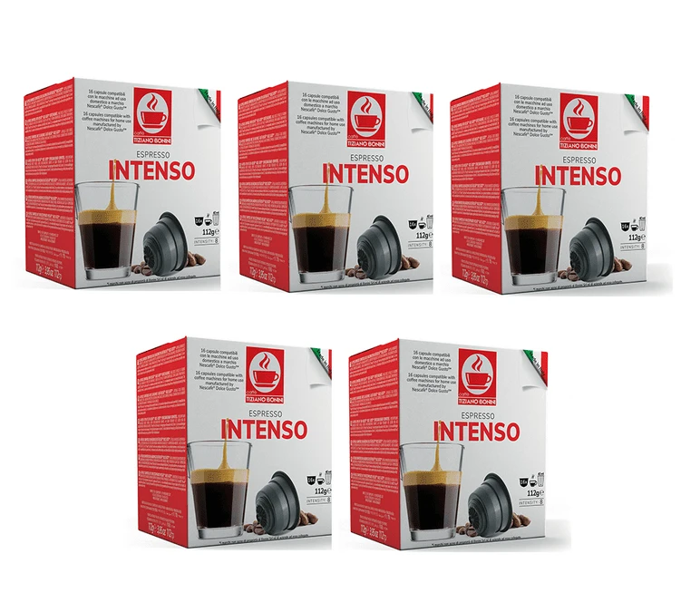 Capsules Nescafe® Dolce Gusto® Compatibles Espresso Intenso X80 - Caffè Bonini 1 Capsules Nescafe® Dolce Gusto® Compatibles Espresso Intenso X80 - Caffè Bonini