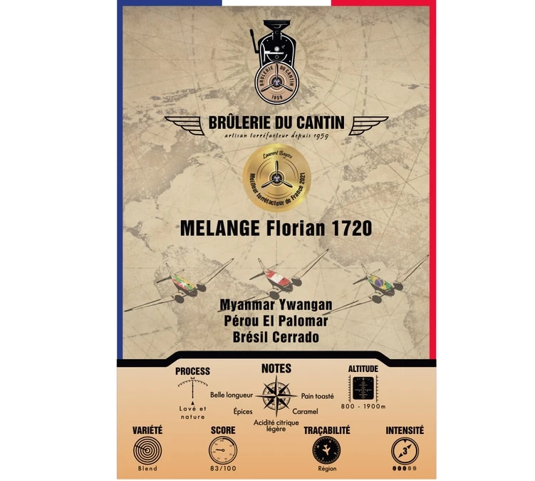 250g Café En Grains - Mélange Florian 1720 100% Arabica - Brûlerie Du Cantin 2 250g Café En Grains - Mélange Florian 1720 100% Arabica - Brûlerie Du Cantin – Image 2