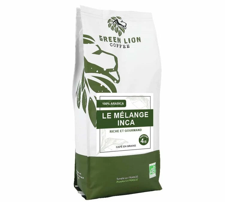 1 Kg Café En Grain Bio Mélange Inca - GREEN LION COFFEE 1 1 Kg Café En Grain Bio Mélange Inca - GREEN LION COFFEE