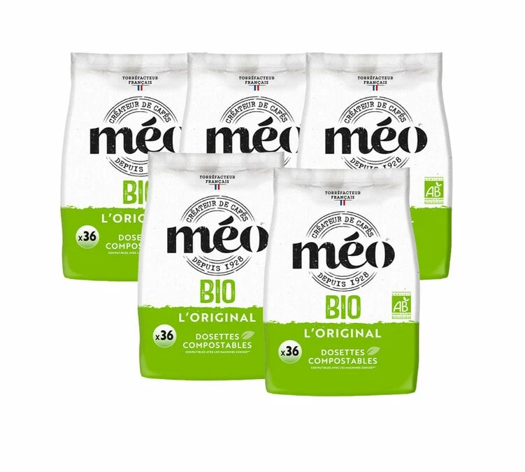Lot De 180 Dosettes Souples Bio - CAFES MEO 1 Lot De 180 Dosettes Souples Bio - CAFES MEO