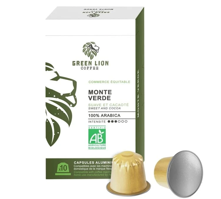 100 Capsules Bio Monte Verde - Compatibles Nespresso® - GREEN LION COFFEE 1 100 Capsules Bio Monte Verde - Compatibles Nespresso® - GREEN LION COFFEE