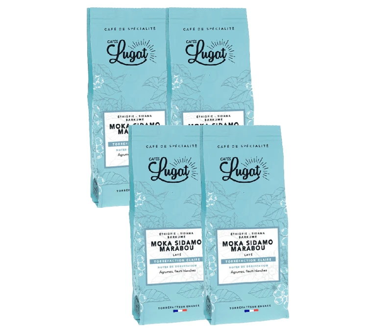 1kg Café En Grain Ethiopie Moka Sidamo Marabou - CAFES LUGAT 1 1kg Café En Grain Ethiopie Moka Sidamo Marabou - CAFES LUGAT