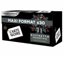 30 Capsules Compatibles Nespresso® - Ristretto Puissant N°12 - CARTE NOIRE -CaféStyle Boutique n12 x30 side