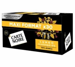 30 Capsules Compatibles Nespresso®- Espresso Lungo N°6 - CARTE NOIRE -CaféStyle Boutique n6 x30 side