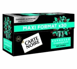 30 Capsules Compatibles Nespresso® Espresso Classique N°7 - CARTE NOIRE 12 30 Capsules Compatibles Nespresso® Espresso Classique N°7 - CARTE NOIRE -CaféStyle Boutique n7 x30 side