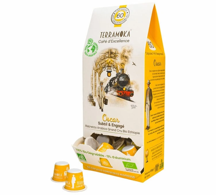 60 Capsules Oscar Bio Compostables - Compatibles Nespresso® - TERRAMOKA 1 60 Capsules Oscar Bio Compostables - Compatibles Nespresso® - TERRAMOKA