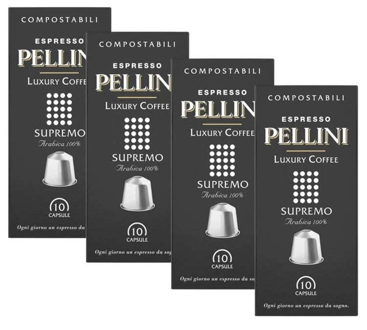 40 Capsules Compatibles Nespresso® Compostables PELLINI - Supremo 1 40 Capsules Compatibles Nespresso® Compostables PELLINI - Supremo