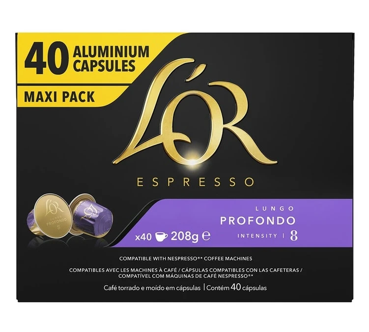 40 Capsules Lungo Profondo Compatibles Nespresso® - L'OR ESPRESSO 1 40 Capsules Lungo Profondo Compatibles Nespresso® - L'OR ESPRESSO