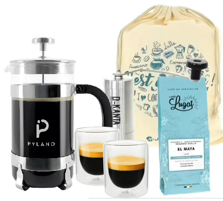 Pack Cafetière à Piston Pylano CALI 3 Tasses + Moulin D-Kanta MG01 1 Pack Cafetière à Piston Pylano CALI 3 Tasses + Moulin D-Kanta MG01