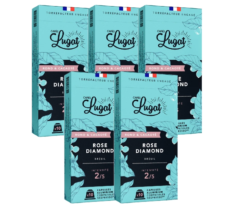 50 Capsules Rose Diamond - Compatibles Nespresso® - CAFÉS LUGAT 1 50 Capsules Rose Diamond - Compatibles Nespresso® - CAFÉS LUGAT