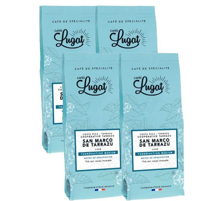 Café En Grains : Costa Rica - San Marco De Tarrazu - 1kg - Cafés Lugat 1 Café En Grains : Costa Rica - San Marco De Tarrazu - 1kg - Cafés Lugat