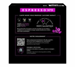 60 Capsules Compatibles Nespresso® - Espresso Intense N°9 - CARTE NOIRE -CaféStyle Boutique x60 n9 back